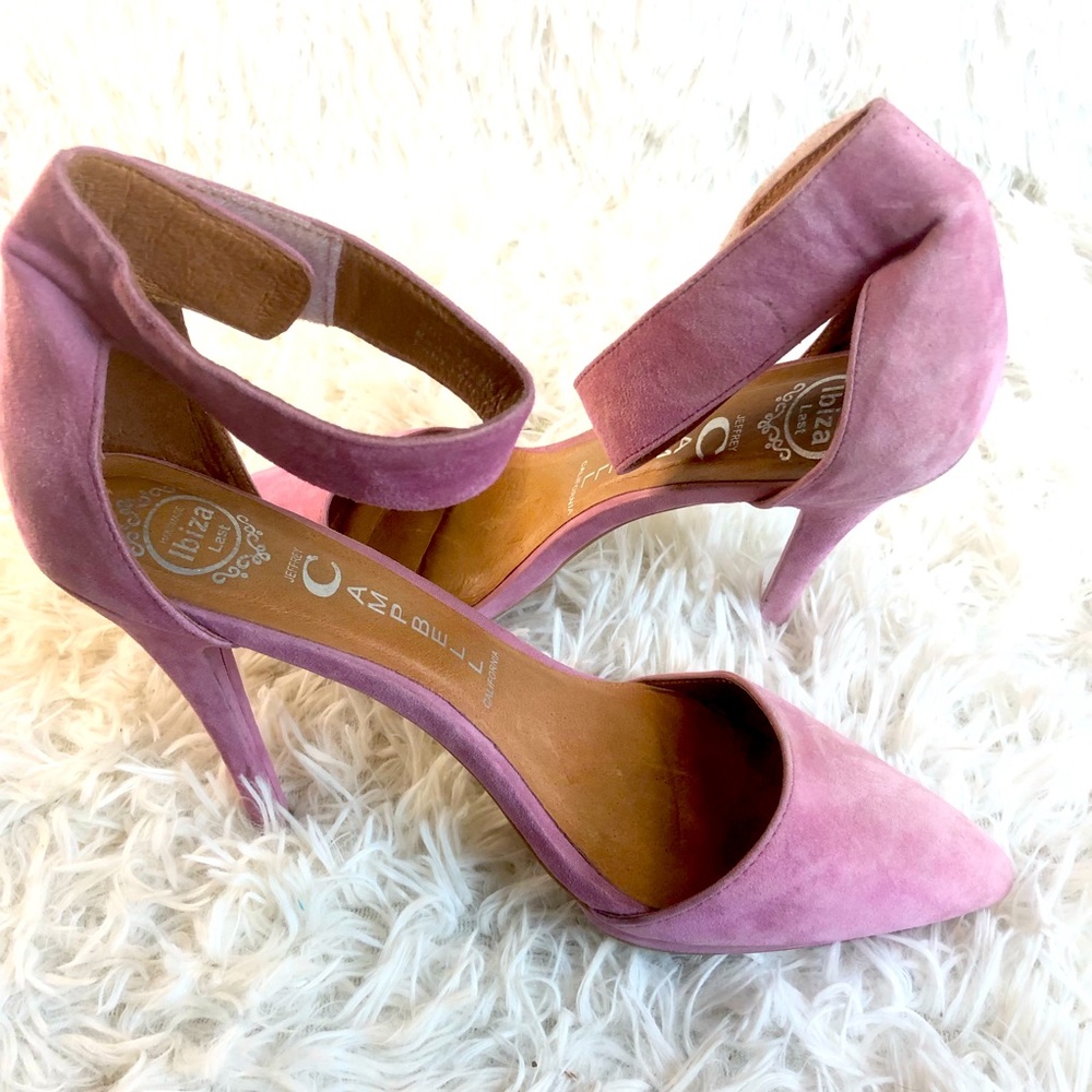 Leather Purple Jeffrey Campbell Ankle Suede Strap Heels Shoes 8.5